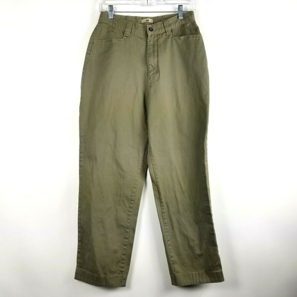 Vintage‎ Lee Women's Pants Size 10 M Green Tapered Leg Relaxed Mom Career Casual - Picture 1 of 5